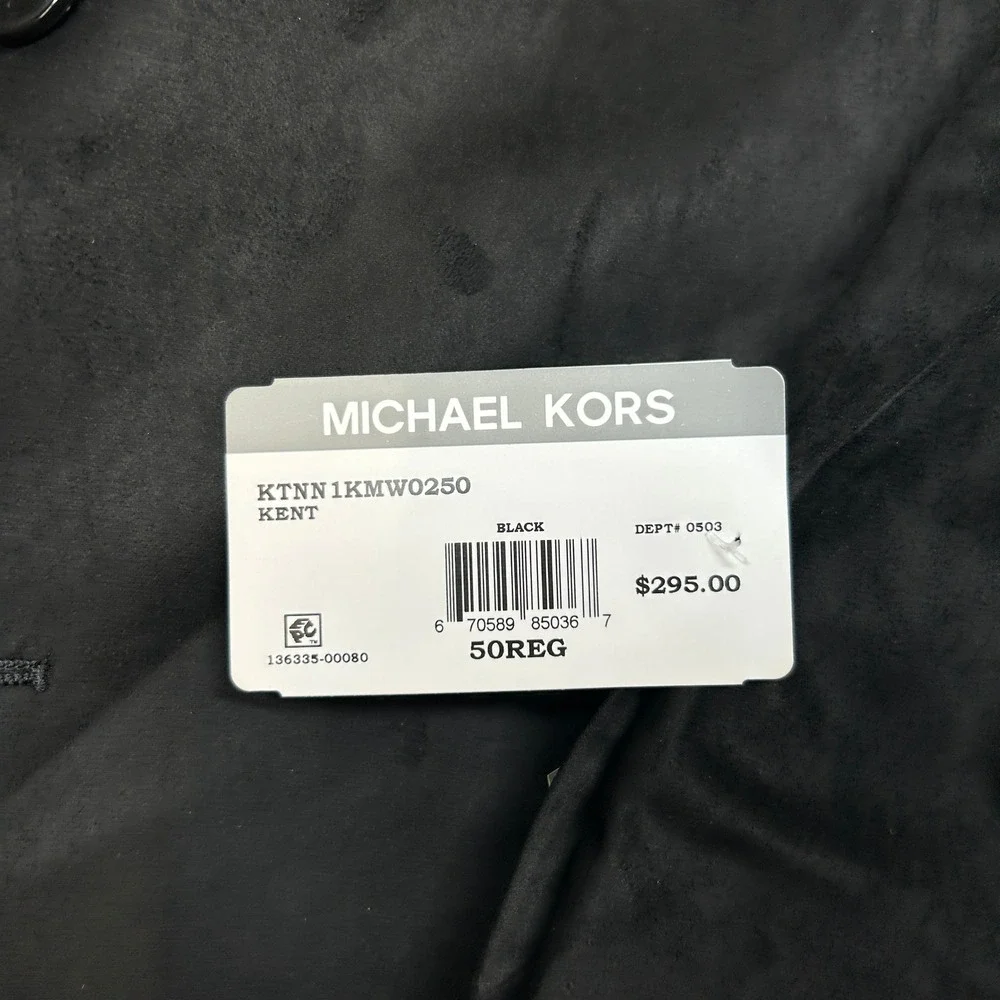 Michael Kors Faux Suede Sport Coat Mens 50R 50 Black‎ Classic Fit $295 NEW